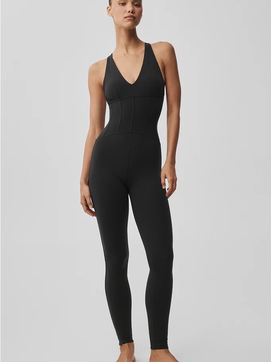 ALO Yoga Pants - ALO Sparks Fly Corset Onesie Jumpsuit Black NWT S (FIT103)